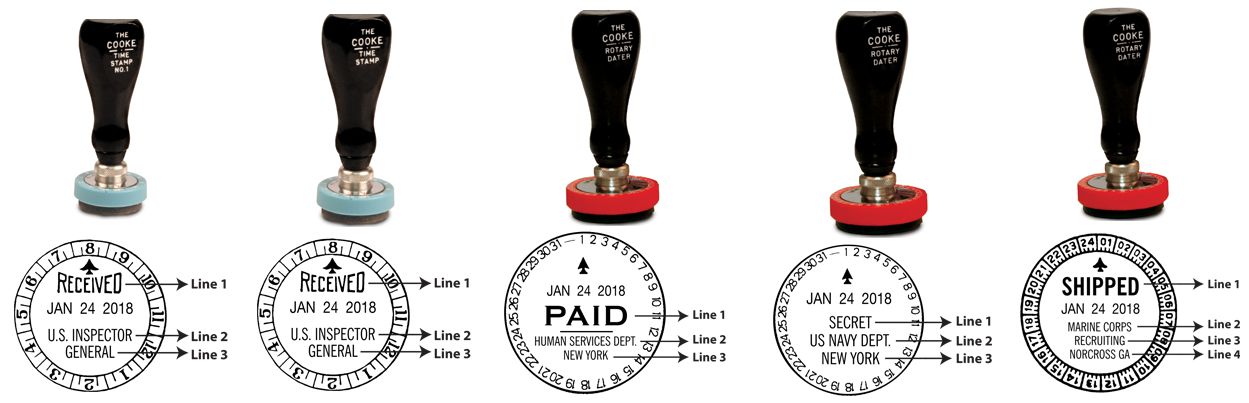 Cooke Time and Date Stamps